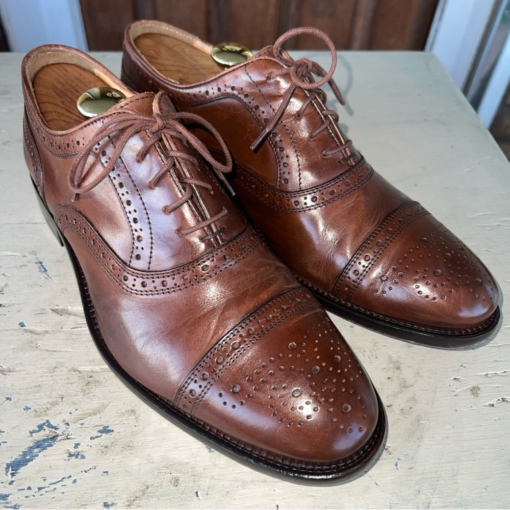 MERCANTI FIORENTINI Men's Brown Leather Wingtip Oxford Shoes Size 9M